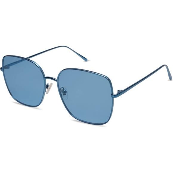 ??Oversized Square Metal Frame Sunglasses for Women Men Flat Mirrored Lens main image 4